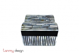 Square box with pearl corrugated lid  12*H8cm